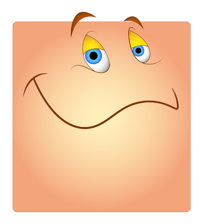 Happy Cartoon Smiley Box Faceのイラスト素材