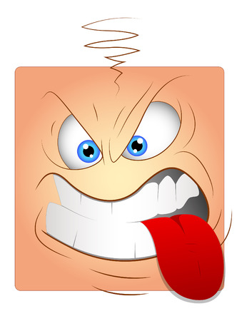 Teasing Tongue Cartoon Box Smileyのイラスト素材