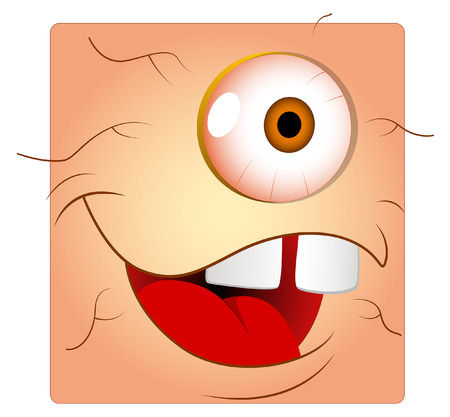 Surprised Alien Eye Box Smileyのイラスト素材