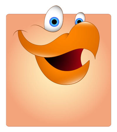 Happy Rooster Face Box Smileyのイラスト素材