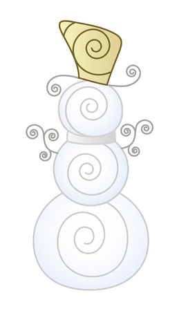 Snowman Character Vector Shapeのイラスト素材