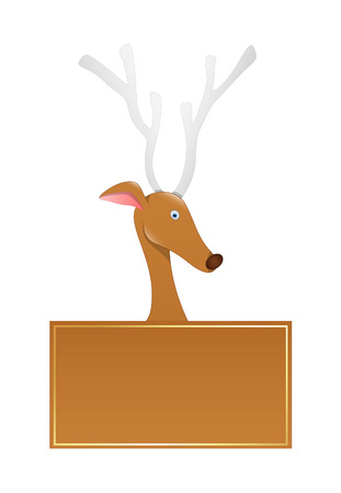 Cartoon Comet Reindeer Christmas Bannerのイラスト素材