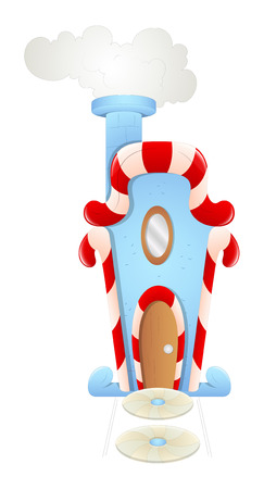 Cartoon Santa Houseのイラスト素材