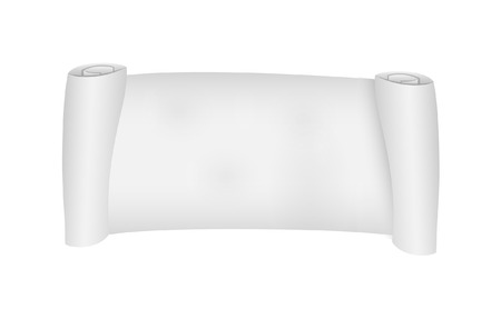 White Parchment Scroll Bannerのイラスト素材