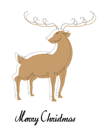 Vintage Red-Nosed Reindeer Christmas Greetingのイラスト素材