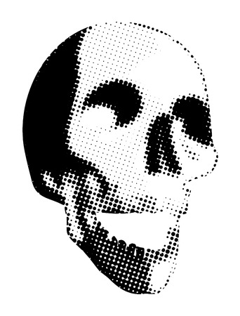 Halloween Scary Halftone Skullのイラスト素材
