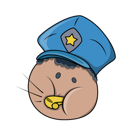 Traffic Police Cartoon Characterのイラスト素材