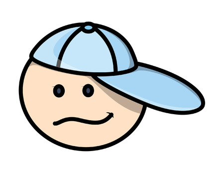 Smiling Cool Cartoon Boy Faceのイラスト素材