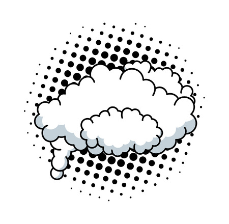 Retro Clouds Halftone Backgroundのイラスト素材