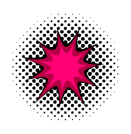 Retro Burst Halftone Bannerのイラスト素材