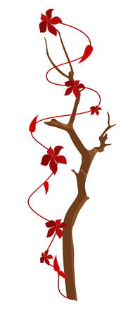 Flowers Branch Vector Design Elementsのイラスト素材