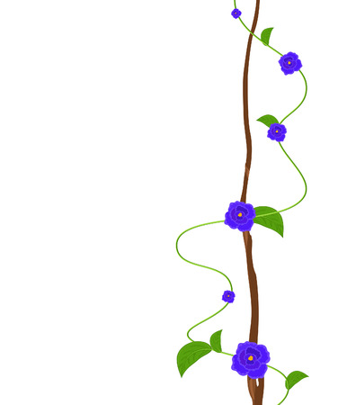 Purple Flowers Decorative Greeting Templateのイラスト素材