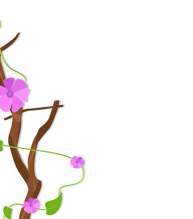 Pink Flowers Decorative Banner Vectorのイラスト素材