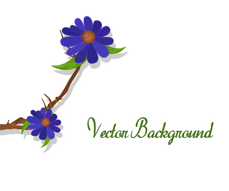 Purple Flowers Branch Vector Bannerのイラスト素材
