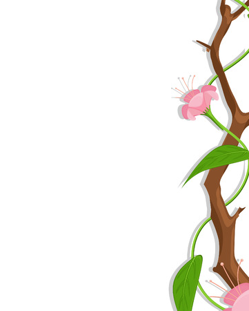 Decorative Flower Branch Holiday Bannerのイラスト素材