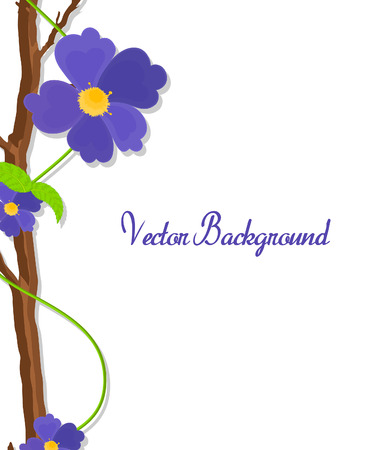 Purple Flowers Greeting Bannerのイラスト素材