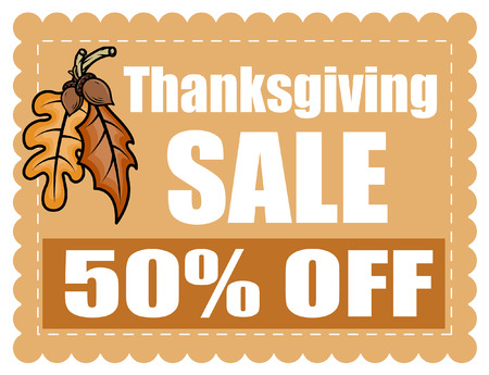 Thanksgiving Day Sale Coupon Bannerのイラスト素材