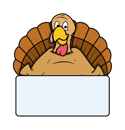 Turkey Bird with Bannerのイラスト素材