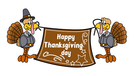 Happy Thanksgiving Day Greeting Banner Vectorのイラスト素材