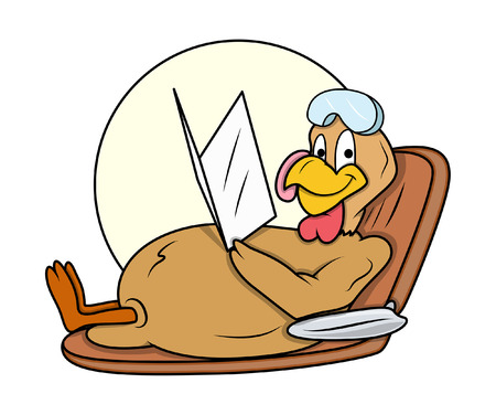 Happy Turkey Bird Relaxing in Sunlightのイラスト素材