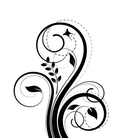 Black Floral Designのイラスト素材