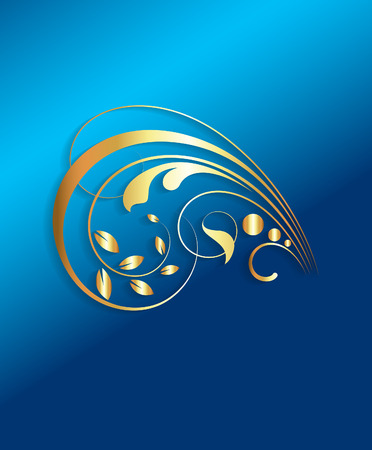 Golden Floral Element Designのイラスト素材