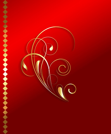 Golden Xmas Floral Vectorのイラスト素材