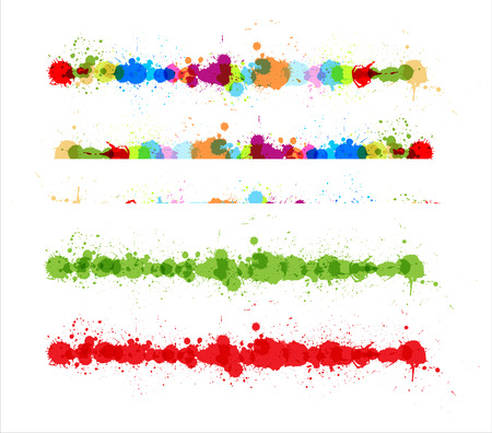 Abstract Colored Grunge Strokes Elementsのイラスト素材