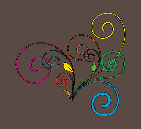 Colored Flourish Vector Shapeのイラスト素材
