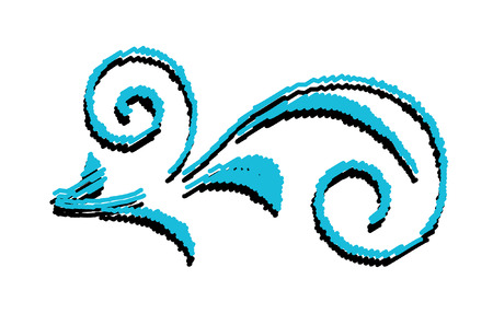 Colored Retro Flourish Silhouetteのイラスト素材