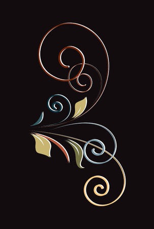 Colored Vintage Floralのイラスト素材