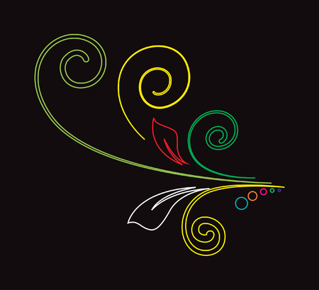 Colored Strokes Floral Designのイラスト素材