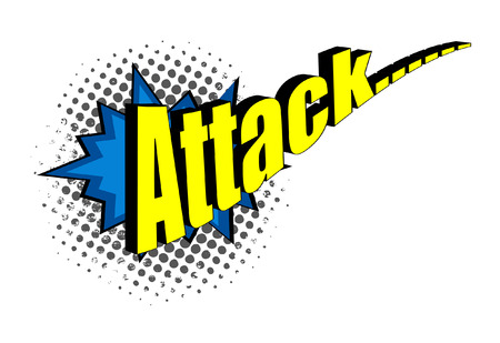 Retro Comic Attack Text Halftone Backgroundのイラスト素材