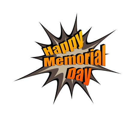 Happy Memorial Day Retro Text Bannerのイラスト素材