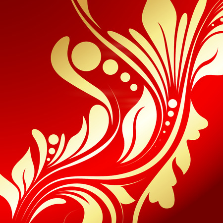 Golden Floral Backgroundのイラスト素材