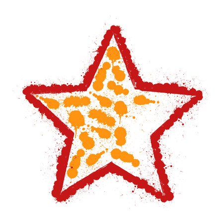 Colored Splash Grunge Starのイラスト素材