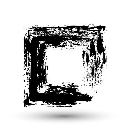 Black Grunge Frame Bannerのイラスト素材