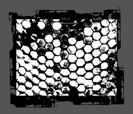 Bee Comb Pattern Grunge Texture Backgroundのイラスト素材