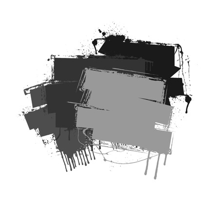 Colored Grunge Striped Bannerのイラスト素材