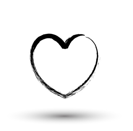 Retro Grunge Heart Frameのイラスト素材