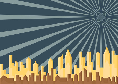 Skylines Sunburst Backgroundのイラスト素材