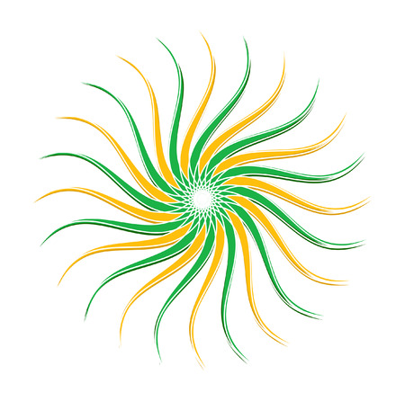 Swirl Floral Sunburstのイラスト素材