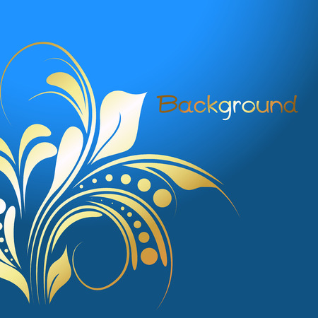 Golden Decorative Floral Backgroundのイラスト素材