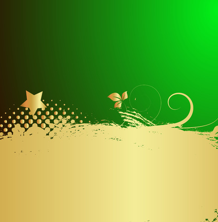 Grunge Golden Floral Holiday Backgroundのイラスト素材