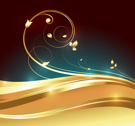 Golden Swirl Flourish Backgroundのイラスト素材