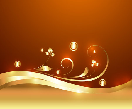 Decor Golden Flora Designのイラスト素材