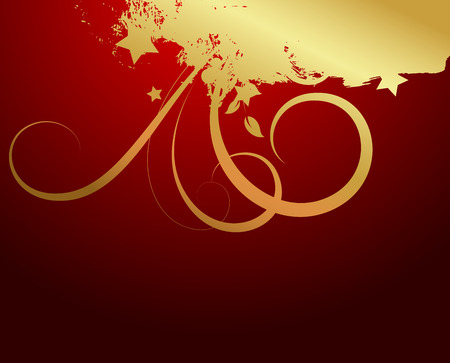 Flourish Grunge Golden Bannerのイラスト素材