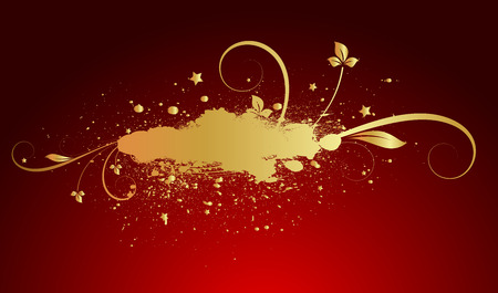 Flourish Grunge Golden Bannerのイラスト素材