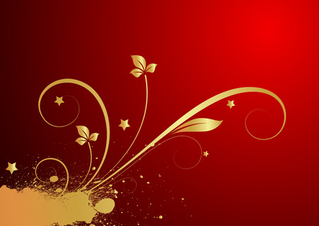 Flourish Grunge Golden Bannerのイラスト素材