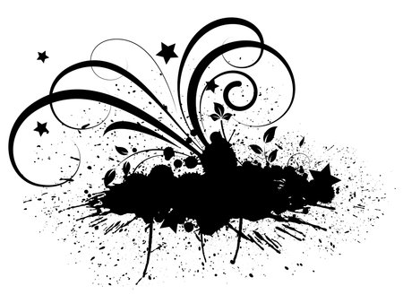 Grunge Paint Splash Flourish Bannerのイラスト素材